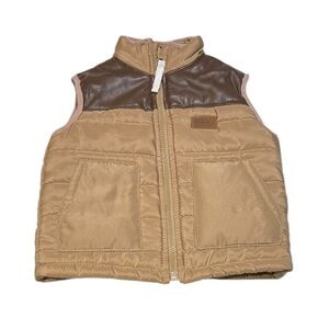 Eddie Bauer Kids Tan and Brown Quilted Vest